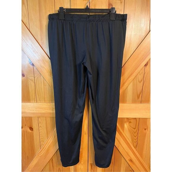 Lucky Brand Lounge Pants Women's Large Black Elastic Waist Drawstrings Front Pck - Picture 3 of 4